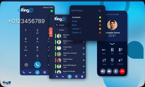 RingQ mobile apps and dialer screens